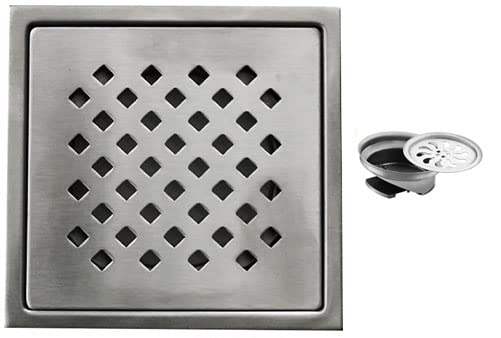 Aquieen  SS 304 Grade Bathroom Floor Water Drain Grating with Cockroach Trap 6 x 6"