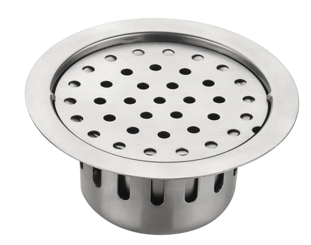 Aquieen  SS 304 Grade Bathroom Floor Water Drain Grating With Cockroach Trap, 15.24 X 15.24 X 8.89 Cm