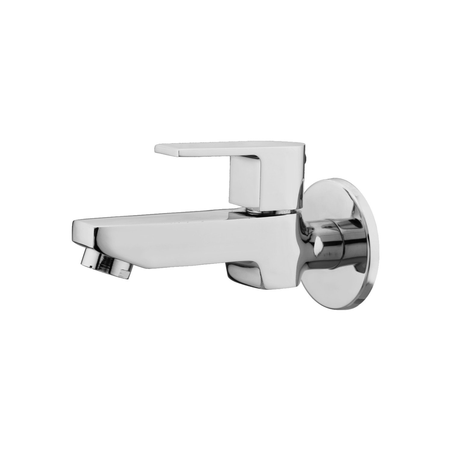 Aquieen Marino Brass Long Body Bib Cock Tap with Wall Flange (Chrome)