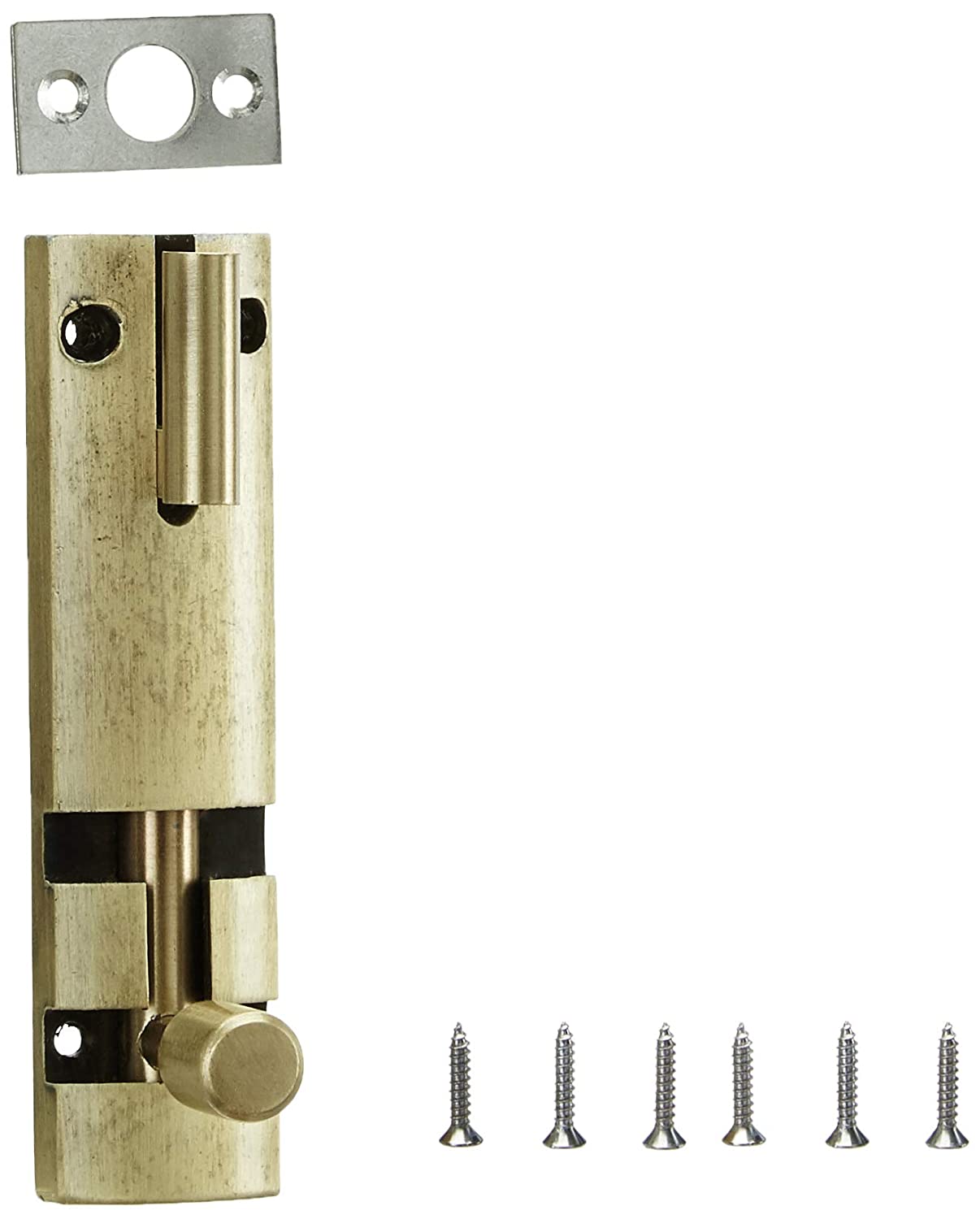 Aquieen TB652 SS 304 Tower Bolt Set Heavy (4", Antique Brass)