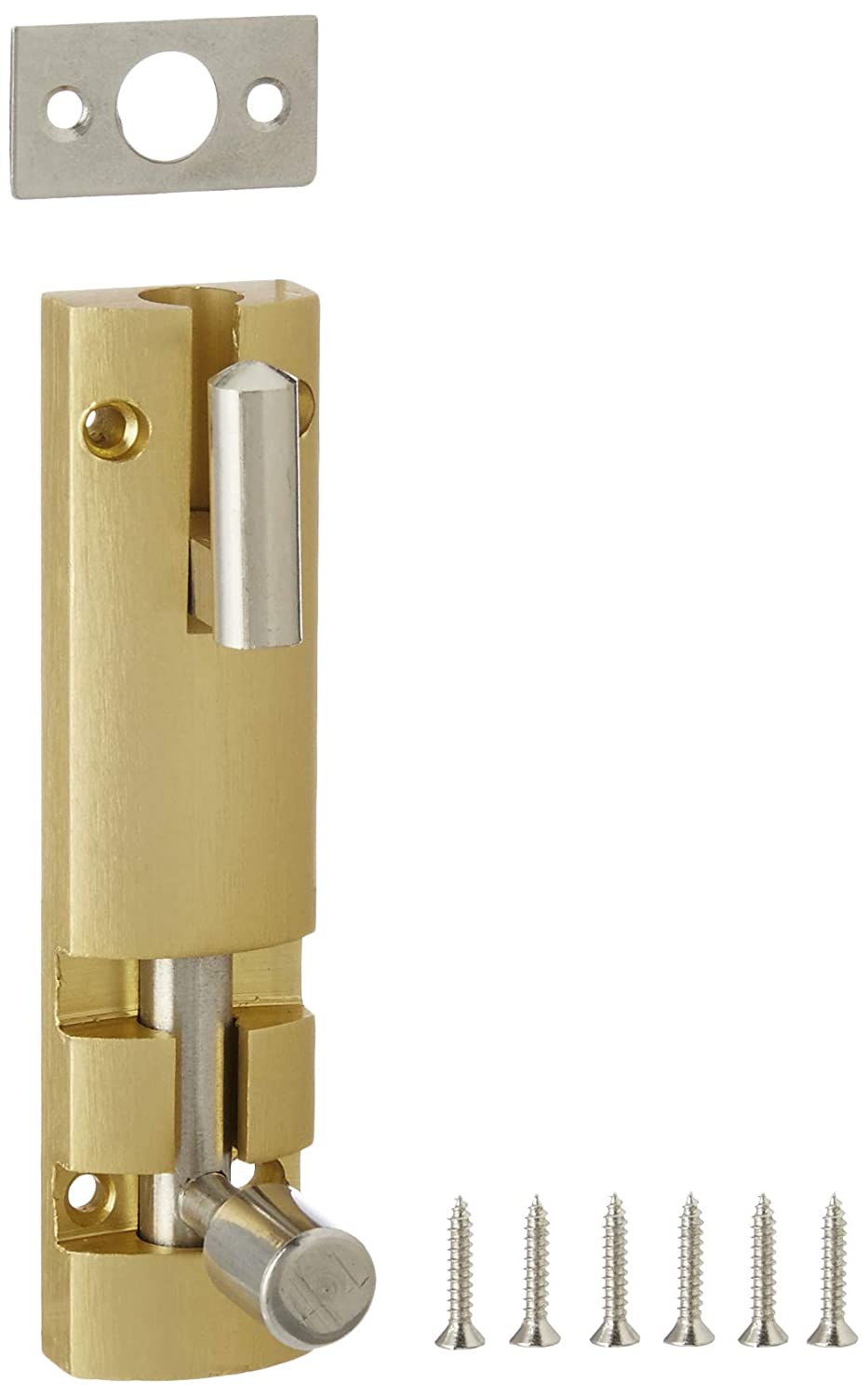 Aquieen TB652 SS 304 Tower Bolt Set Heavy (4", Gold)