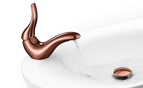 Aquieen Luxury Series Cold Water Basin Pillar Cock Tap Dove (Rose Gold)