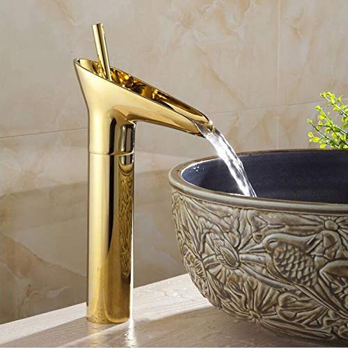 Aquieen Luxury Series Extended Body Hot & Cold Basin Mixer Basin Tap Gold (Qua)