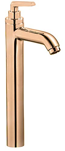 Aquieen Extended Body Tall Pillar Cock Cold Basin Tap (Pillar Cock - Ruby PVD Rose Gold)