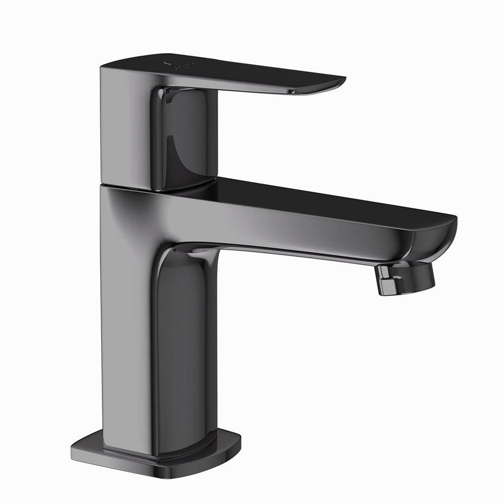 Aquieen Zura Wash Basin Pillar Cock with Provision for Cold Water Metallic Black