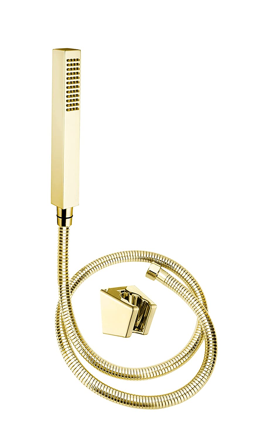 Aquieen Luxury Series Kubix Hand Shower with 1.5 Meter Shower Tube & Wall Hook (French Gold)