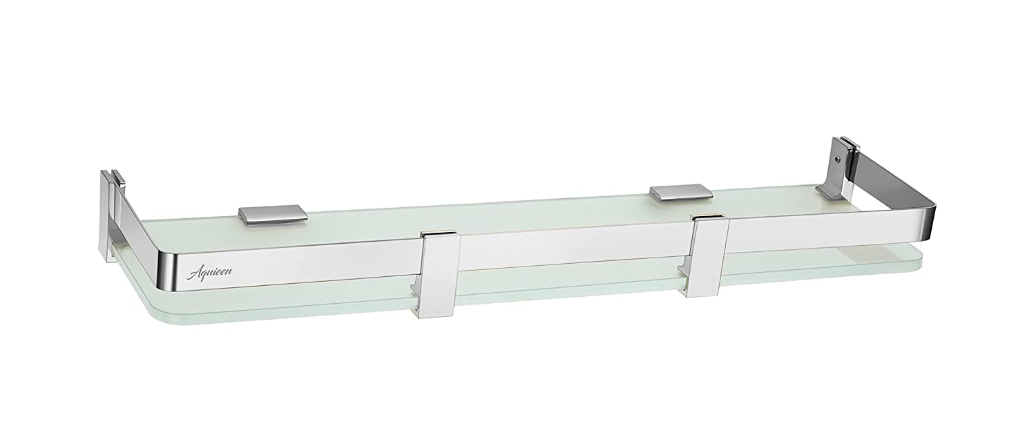 Aquieen Wall Mounted Shelf for Bathroom/Kitchen (5 x 12, Chrome)