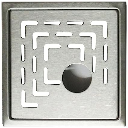 Aquieen Stainless Steel Bathroom Floor Water Drain Grating (Floor Jali) (Gratings Pipe Cut - Fern 6" x 6")