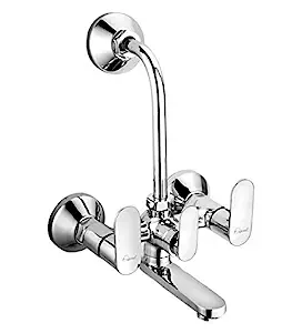 Aquieen Telephonic Wall Mixer with Provision for Overhead Shower with L-Bend & Connecting Legs (Cuff - Non Telephonic)