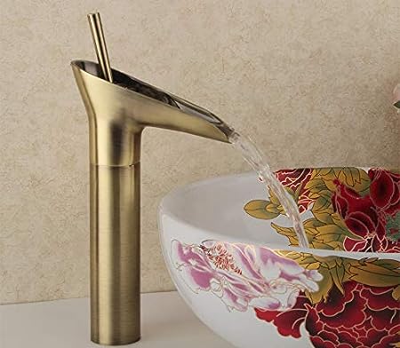 Aquieen Luxury Series Extended Body Hot & Cold Basin Mixer Basin Tap (Qua - Brushed Gold)