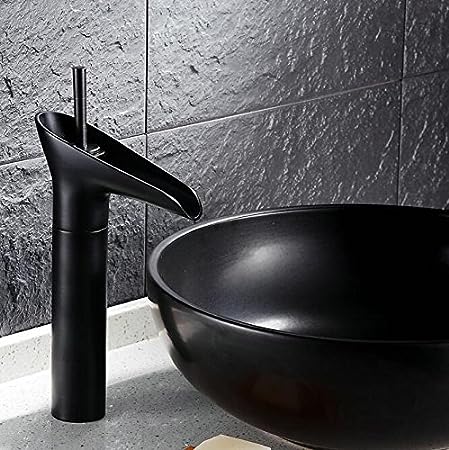 Aquieen Luxury Series Extended Body Hot & Cold Basin Mixer Basin Tap (Black) (Qua - Black)