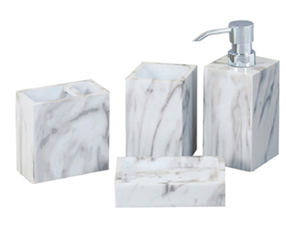 Bath Set - Square White Marble