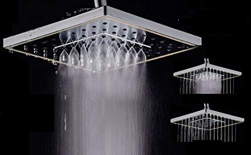 Aquieen Twister 3 Function Wall Mounted Overhead Shower 8 x 8" Mist & Rain ( Twister Overhead Shower 8 X 8 - Chrome)