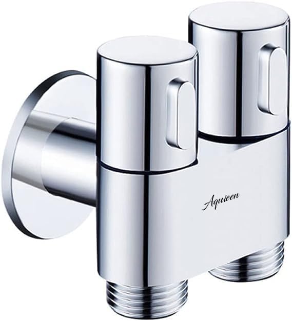 Aquieen Luxury Series Two-Way Angle Valve PVD Finish Cute Angle Valve - Chrome