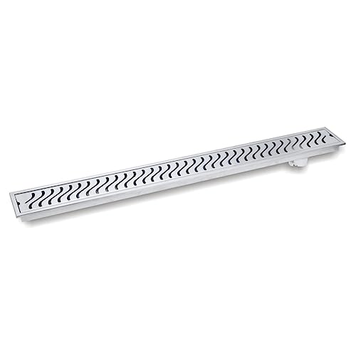 Aquieen Shower Water Drainer Floor Bathroom Grating with SS 304 Anti-foul Cockroach Trap (Grade AISI 304) (30") (Check Shower Drainer 30" (Center Hole))