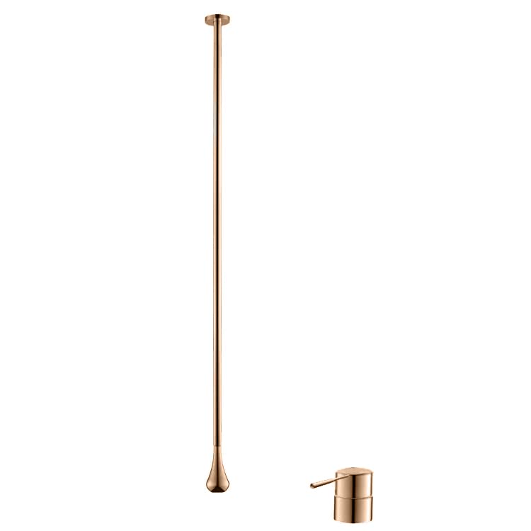 Aquieen Ceiling Mounted Single Lever Basin Mixer with Provision for Hot & Cold Water Drop (Rose Gold)