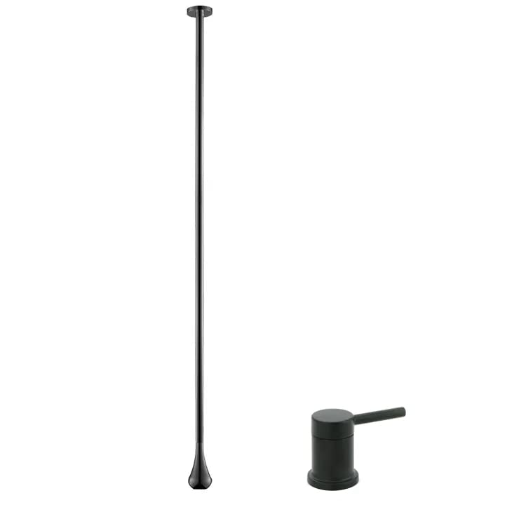 Aquieen Ceiling Mounted Single Lever Basin Mixer with Provision for Hot & Cold Water Drop (Matte Black)