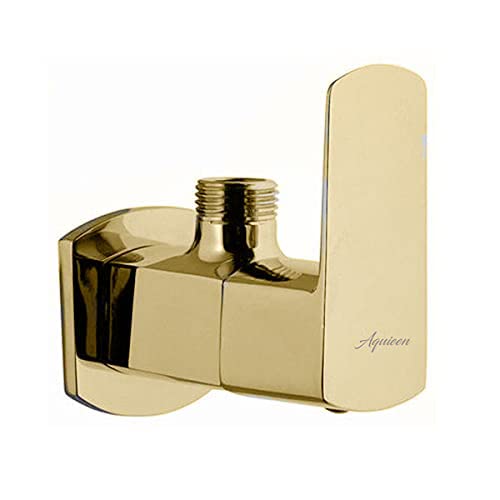 Aquieen Luxury Series Gold Angle Valve with Wall Flange Zura Collection