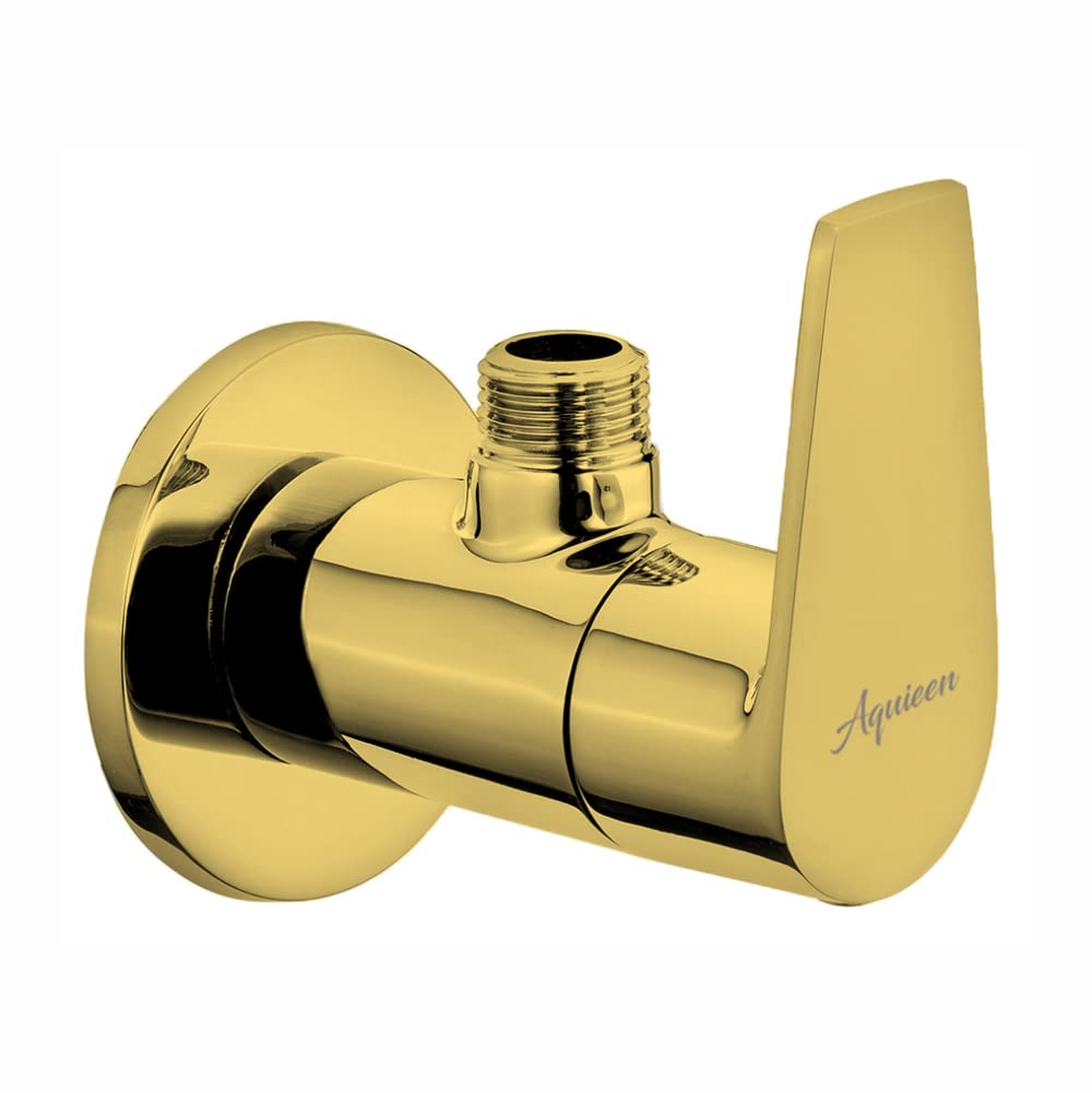 Aquieen Luxurys Series Entice Angle Valve With Wall Flange (Gold)