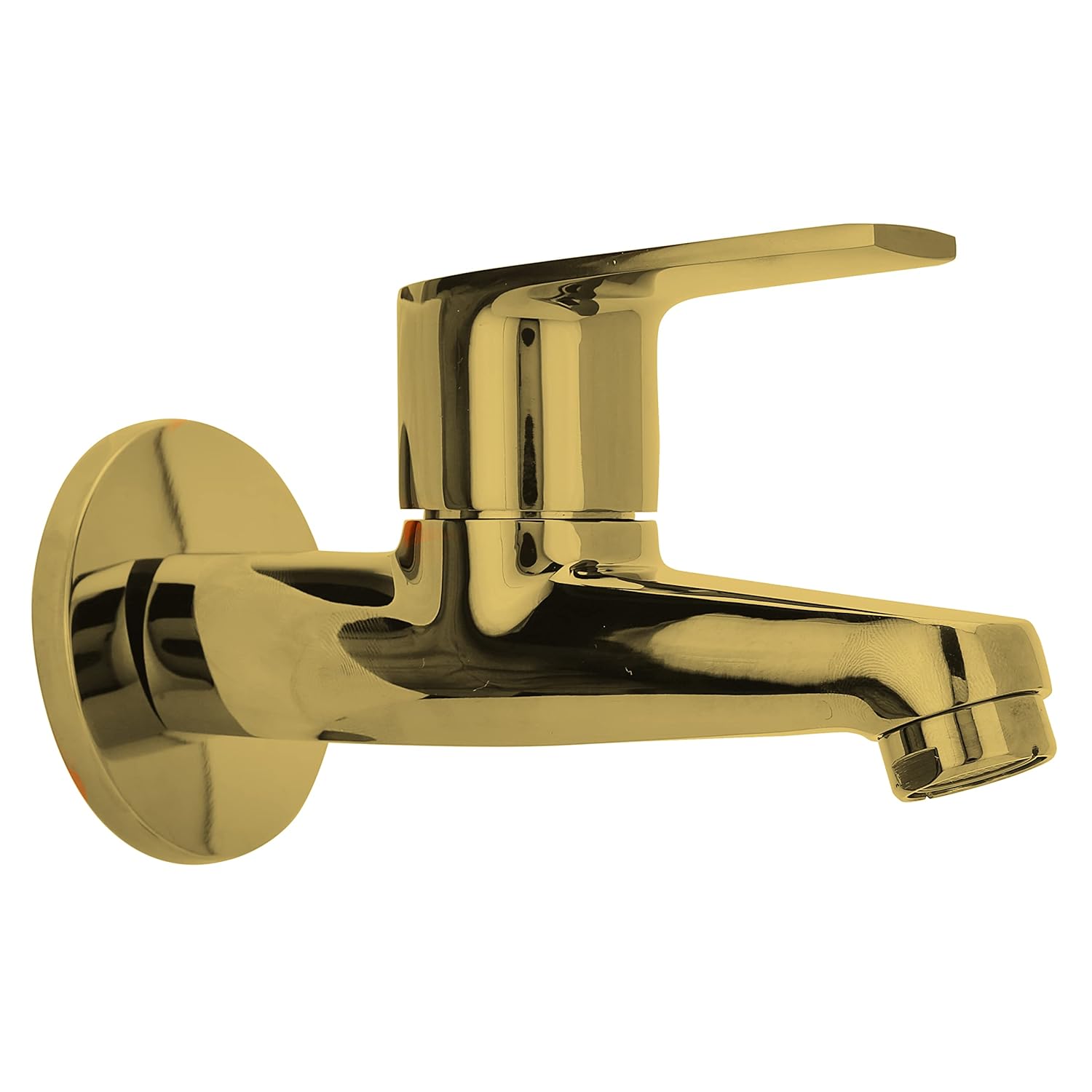 Aquieen PVD Finish Long Body Bib Cock with Wall Flange (Entice Collection) (Gold)