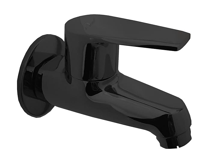 Aquieen PVD Finish Long Body Bib Cock with Wall Flange (Entice Collection) (PVD BLACK)