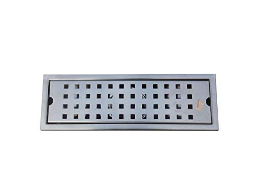 Aquieen  SS 304 Grade Check Shower Water Drainer Floor Bathroom Grating, 12 X 4"