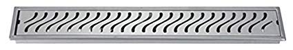 Aquieen  SS 304 Grade Center Hole Wave Shower Water Drainer Floor Bathroom Grating, 24 X 4" Center Hole