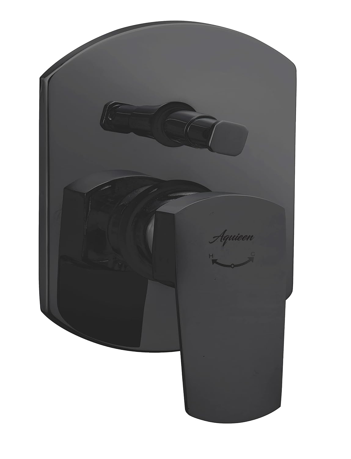 Aquieen Zura Luxury Series Wall Mounted Hi Flow Diverter Body With Exposed Part Kit Black