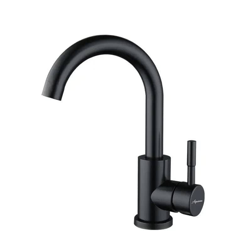 Aquieen Luxury Series Extended Body Hot & Cold Basin Mixer Basin Tap (Fluid C Mixer Black)