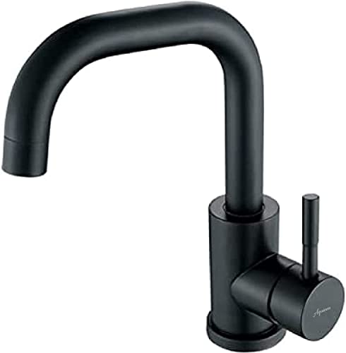 Aquieen Luxury Series Extended Body Hot & Cold Basin Mixer Basin Tap (Fluid Mixer Black)