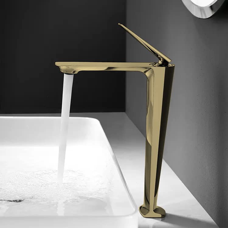 Aquieen Luxury Series Extended Body Hot & Cold Basin Mixer Basin Tap (Hydro - Gold)