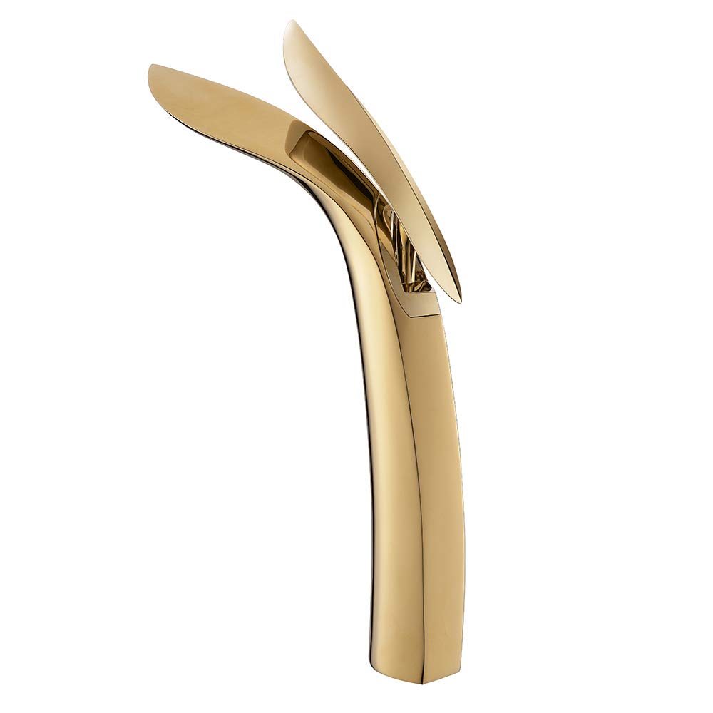 Aquieen Luxury Series Extended Body Hot & Cold Basin Mixer Basin Tap Gold (Dolphin)