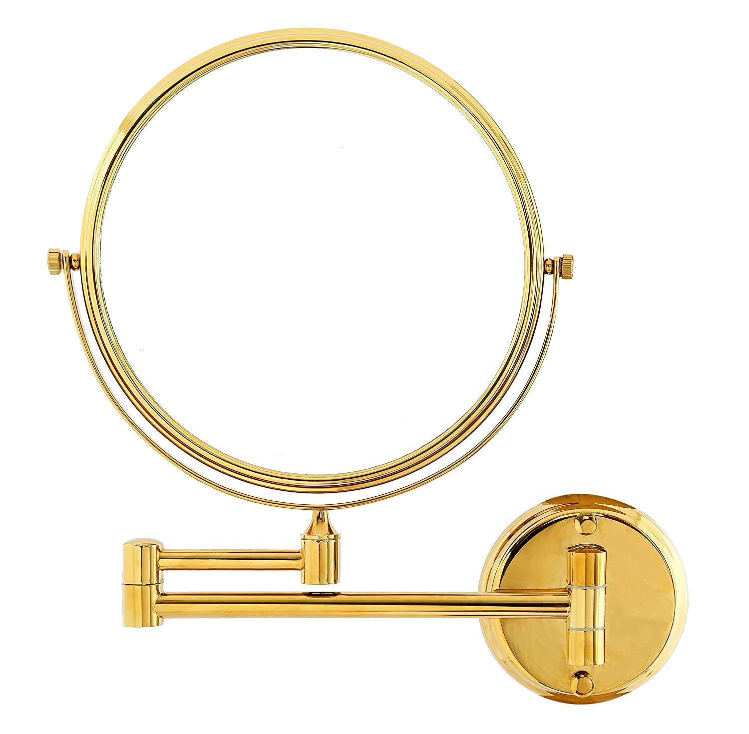 Aquieen Brass Shaving & Make-Up Mirror (Wall Mounting Saving Mirror - Gold)