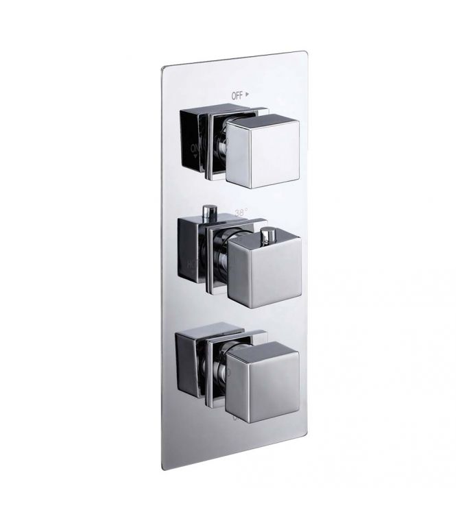 Aquieen Wall Mounted 6 Way Thermostatic Diverter - Chrome