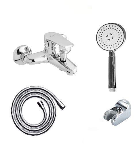 Aquieen Hot & Cold Wall Mounted Bathtub Mixer with Hand Shower