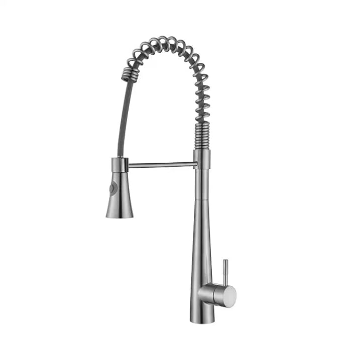 Aquieen Pull Out Kitchen Sink Kiytchen Spring Mixer Hot & Cold Pull Out Kitchen Sink Faucet - Crest SS Matte