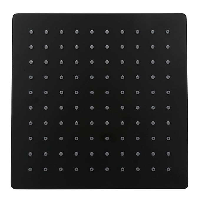 Aquieen Wall Ceiling Mounted 12x12" Overhead Shower (Black)