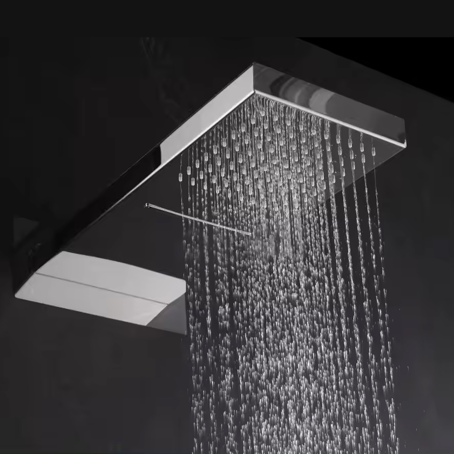 Aquieen Wall Mounted 2 Inlet Rain & Waterfall Shower With Temperature Control Stainless Steel, Multicolor, Polished